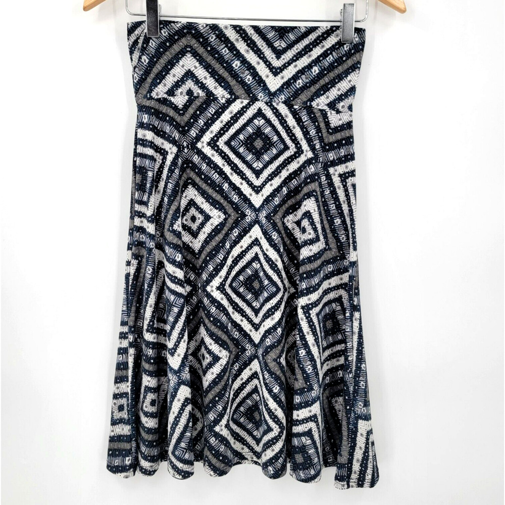 LuLaRoe Azure Women's XS Diamond Geometric Short Full Swing Skirt Stretchy Knit